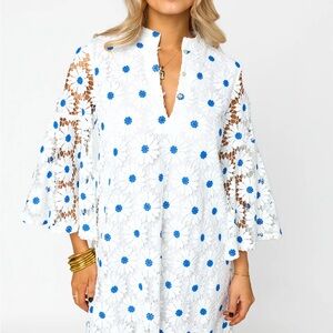 Buddy Love Wren White and Blue Lace Dress